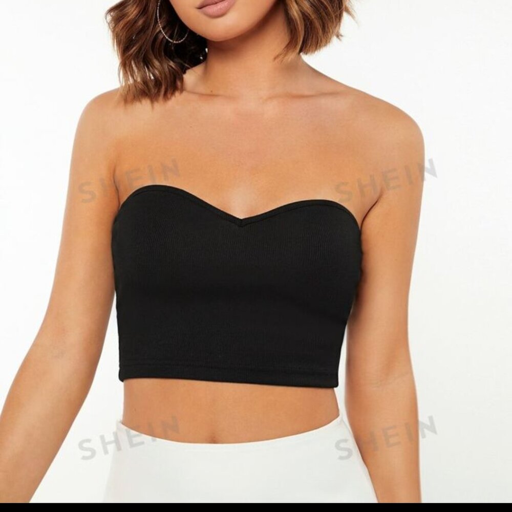 Shein Women's Crop Top Size S Used Green - Picture 1 of 8